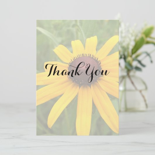 Brautparty Single Rudbeckia Foto Custom Dankeskarte (Stehend Vorderseite)