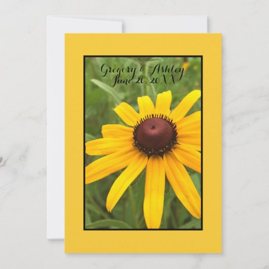 Brautparty Single Rudbeckia Foto Custom Einladung (Rückseite)