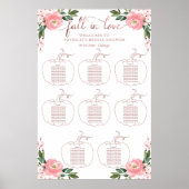 Brautparty-Sitzdiagramm für Blumenkürbis Poster (Vorne)