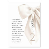 Brautparty-Sitzkarte mit weißem Bogen Tischnummer (Vorderseite)