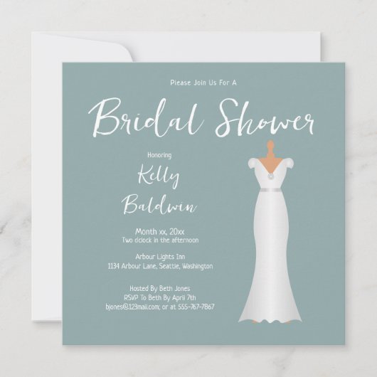 Brautparty Sommerzeit und Weiß Einladung (Vorderseite)