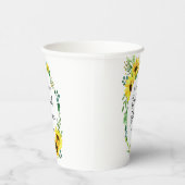 Brautparty Sonnenblume Eukalyptus Blumenrahmen Pappbecher (Rechts)