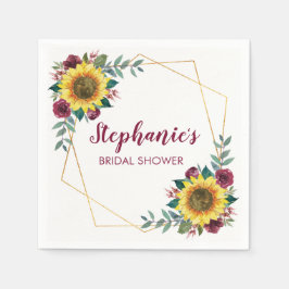 Brautparty Sonnenblume Moderne Blume Serviette