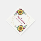 Brautparty Sonnenblume Moderne Blume Serviette (Ecke)