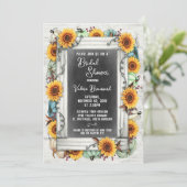 Brautparty Sonnenblume Pumpkin Rustic Fall Farm Einladung (Stehend Vorderseite)