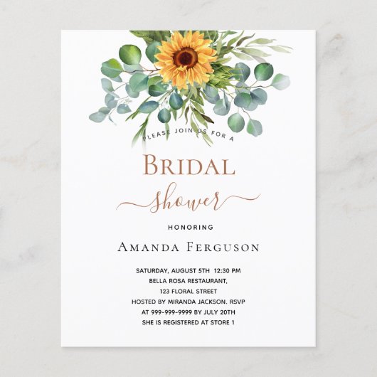 Brautparty-Sonnenblumen (Vorderseite)