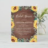 Brautparty Sonnenblumen Babys Atemschutzbrille Hol Einladung (Stehend Vorderseite)