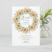 Brautparty Sonnenblumen Einladung (Stehend Vorderseite)