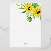 Brautparty Sonnenblumen | Eukalyptus Floral Frame Folieneinladung (Rückseite)