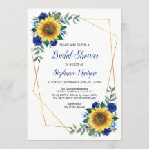 Brautparty Sonnenblumen Geometrisch Blau