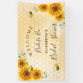 Brautparty-Sonnenblumen Honigwabenbraut zu Biene Banner (Vertikal)