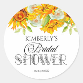 Brautparty Sonnenblumenaufkleber Runder Aufkleber