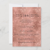 Brautparty Spark 16. Rose Spark Glitzer Eggpla Einladung (Rückseite)