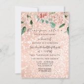 Brautparty Spark Rose Gold Rosa Kleid Florenz Einladung (Vorderseite)