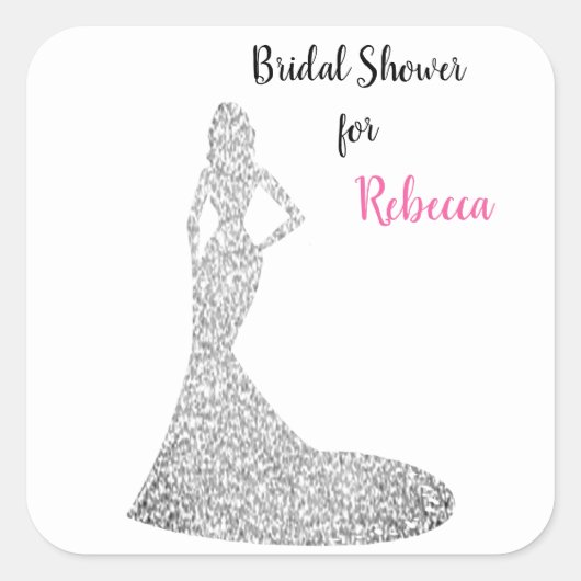 Brautparty Sparkle & Shine Quadratischer Aufkleber (Vorderseite)