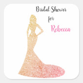Brautparty Sparkle & Shine Quadratischer Aufkleber (Vorderseite)