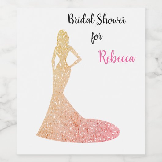 Brautparty Sparkle & Shine Weinetikett (Einzelnes Label)