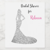 Brautparty Sparkle & Shine Weinetikett (Einzelnes Label)