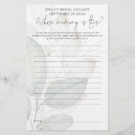 Brautparty-Spiel, dessen Erinnerung aus Tinte best