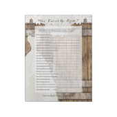 Brautparty-Spiel in rustikalem Holzdesign Notizblock (Rotiert)