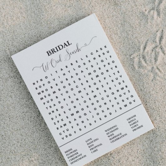 Brautparty-Spiel - Modernes Wortsuchspiel Ankündigung