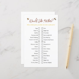 Brautparty-Spiel "Wäre sie lieber"