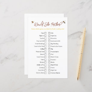 Brautparty-Spiel "Wäre sie lieber"