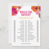 Brautparty-Spiel "Wäre sie lieber" Einladung (Vorderseite)