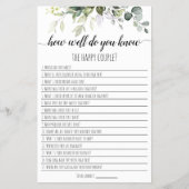 Brautparty-Spiel Wie gut kennen Sie das Paar? Flyer (Vorne)