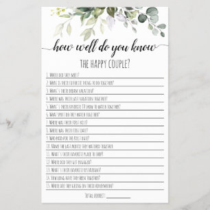 Brautparty-Spiel Wie gut kennen Sie das Paar? Flyer