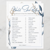 Brautparty-Spiel würde sie eher Blue Gold (Vorne/Hinten)