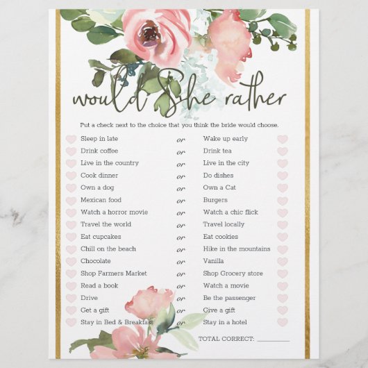 Brautparty-Spiel würde sie eher Eggshell Blush (Vorderseite)