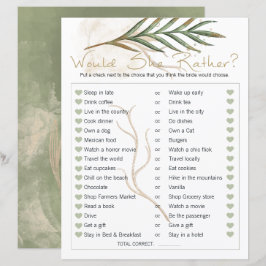 Brautparty-Spiel würde sie eher Gold Sage