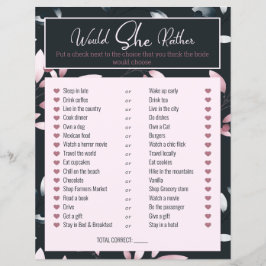 Brautparty-Spiel würde sie eher rosa Marine