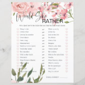 Brautparty-Spiel würde sie eher rosa Rosen (Vorderseite)