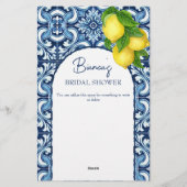 Brautparty-Spielberatung für die Brautkarte Briefpapier (Rückseite)