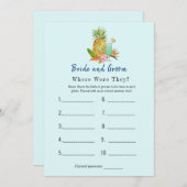 Brautparty-Spiele mit Tropengetränken Einladung (Vorne/Hinten)