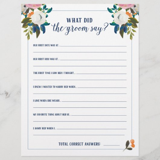 Brautparty-Spiele, was hat der Gräuel gesagt? (Vorderseite)