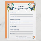 Brautparty-Spiele, was hat der Gräuel gesagt? (Vorne/Hinten)