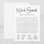 Brautparty-Spielkarte für Word-Suche Einladung (Vorne/Hinten)