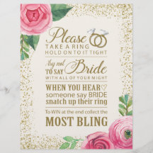 Brautparty-Spielzeichen - 8.5 x 11