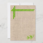 Brautparty Spiraled Lucky Bamboo Rustikaler Burlap Einladung (Rückseite)