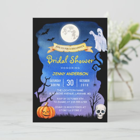 Brautparty Spooktacular Halloween-Party Einladung (Stehend Vorderseite)