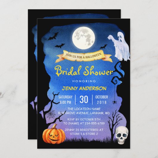 Brautparty Spooktacular Halloween-Party Einladung (Vorne/Hinten)