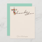 Brautparty Spring Flowers Danke Karte (Vorne/Hinten)