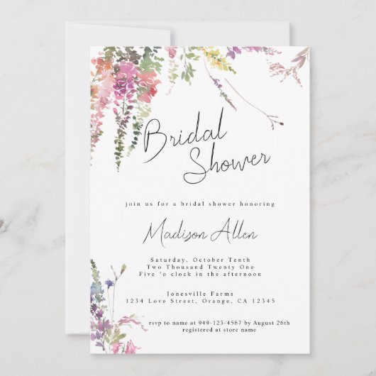 Brautparty "Spring Meadow" Ankündigung (Vorderseite)