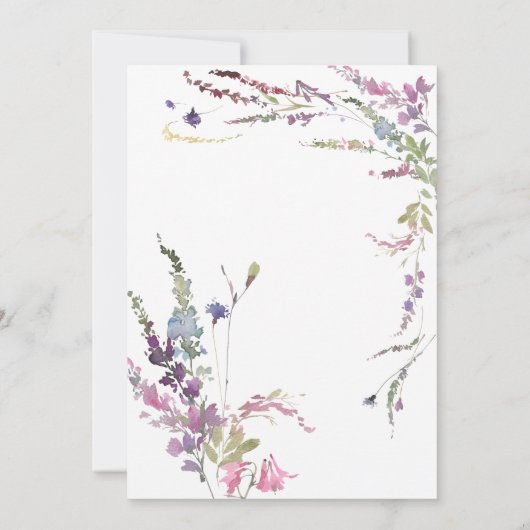 Brautparty "Spring Meadow" Ankündigung (Rückseite)