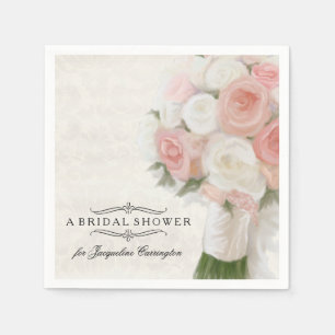 Brautparty Spring Rose Floral Modern Bouquet Serviette