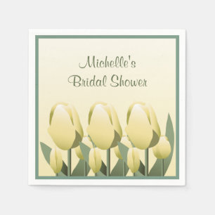 Brautparty Spring Yellow Tulip Cocktail Serviette