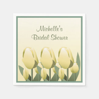 Brautparty Spring Yellow Tulip Cocktail Serviette
